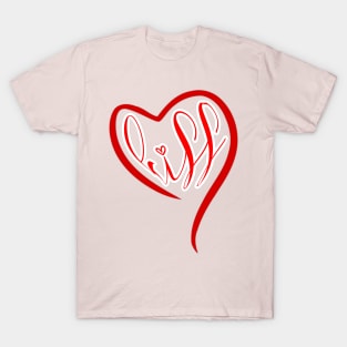 Kiss inside a red heart, a reference to Valentine's Day T-Shirt